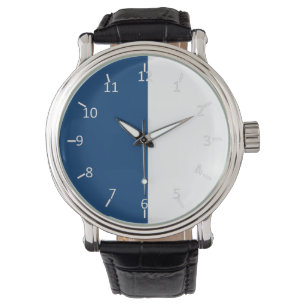 Blauwe en witte klimop horloge