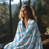 Blauwe en witte Koe Afdrukesthetisch Fleece Deken