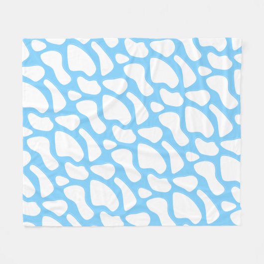 Blauwe en witte Koe Afdrukesthetisch Fleece Deken (Voorkant (Horizontaal))