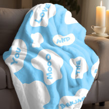 Blauwe en witte Koe Afdrukken Aesthetisch