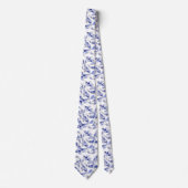 Blauwe en witte koi stropdas (Voorkant)