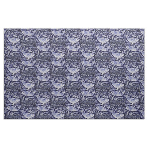 Blauwe en witte koi vis Indigo Intricate Fabric Stof