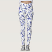 Blauwe en witte koivis leggings (Voorkant)