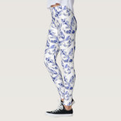 Blauwe en witte koivis leggings (Links)