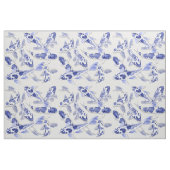 Blauwe en witte koivis stof (Yard (91,4 cm))