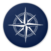 Blauwe en witte kompas, Nautical Ceramic Knob Keramische Knop (Voorkant)
