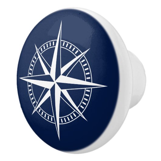 Blauwe en witte kompas, Nautical Ceramic Knob Keramische Knop (Rechts)
