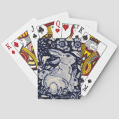 Blauwe en witte konijn Baby Bunny Family Elegant N Pokerkaarten (Achterkant)