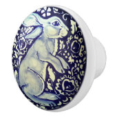 Blauwe en witte konijn Bunny Drawer Pull Knob Dedh Keramische Knop (Rechts)