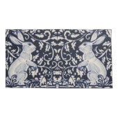 Blauwe en witte konijn Bunny Scroll Natuur King Si Kussensloop (Achterkant)