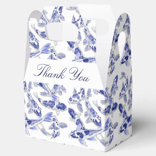 Blauwe en witte koolvis bedankdoosjes (Geopend)