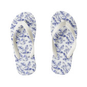 Blauwe en witte koolvis kinder teenslippers (Voetbed)