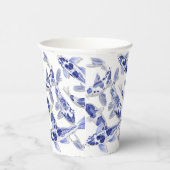 Blauwe en witte koolvis papieren bekers (Rechts)