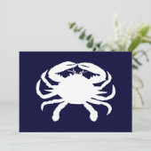 Blauwe en witte krabvorm kaart (Staand voorkant)