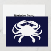 Blauwe en witte krabvorm kaart (Voorkant / Achterkant)