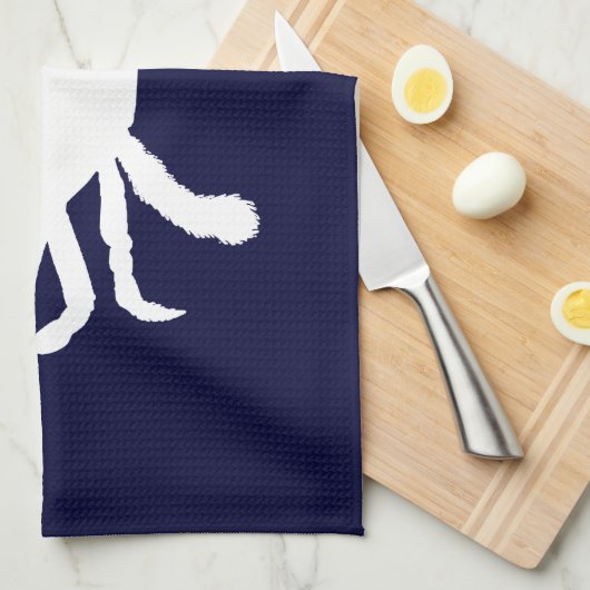 Blauwe en witte krabvorm theedoek (Quarter Fold)