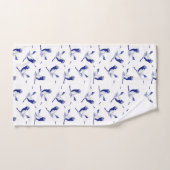 Blauwe en witte kranen bad handdoek (Handdoek)