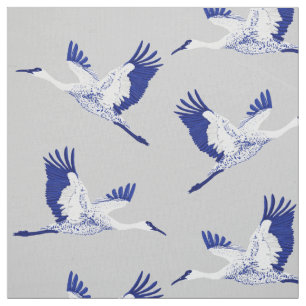 Blauwe en witte kranen stof