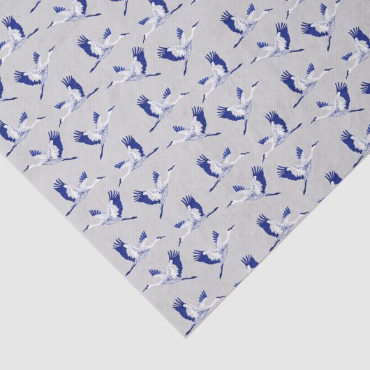 Blauwe en witte kranen tissuepapier (Detail)