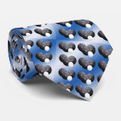Blauwe en witte kroonkogels, stropdas (Opgerold)