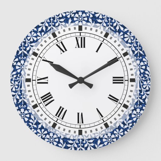 Blauwe en witte kunst en ambachten Grote klok (Voorkant)