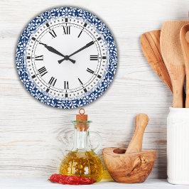 Blauwe en witte kunst en ambachten Grote klok