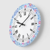 Blauwe en witte kunsten en ambachtelijke bloemkool grote klok (Hoek)