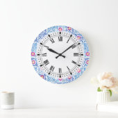 Blauwe en witte kunsten en ambachtelijke bloemkool grote klok (Huis)