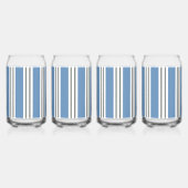 Blauwe en Witte Kuststrepen Blikvorm Glas (Achterkant)