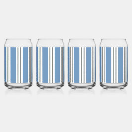 Blauwe en Witte Kuststrepen Blikvorm Glas