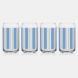 Blauwe en Witte Kuststrepen Blikvorm Glas