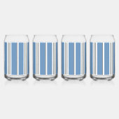 Blauwe en Witte Kuststrepen Blikvorm Glas (Links)