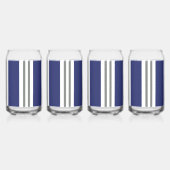 Blauwe en Witte Kuststrepen Blikvorm Glas (Achterkant)