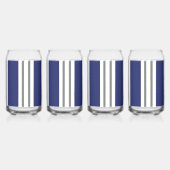 Blauwe en Witte Kuststrepen Blikvorm Glas (Links)