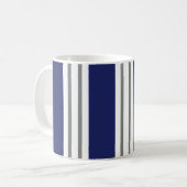 Blauwe en Witte Kuststrepen Koffiemok (Voorkant links)