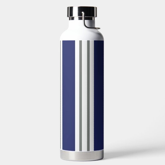 Blauwe en Witte Kuststrepen Waterfles (Links)