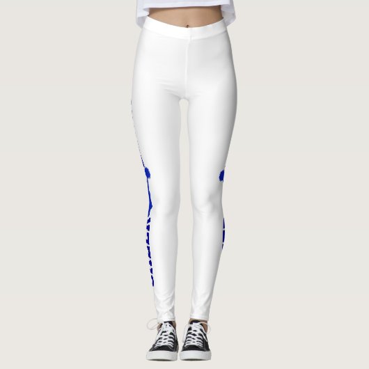 Blauwe en witte Leggings (Voorkant)