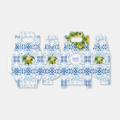 Blauwe en witte Lemon Mediterrane bruiloft Bedankdoosjes (Uitgevouwen)