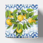 Blauwe en witte Lemon Mediterrane bruiloft Bedankdoosjes (Bovenkant)