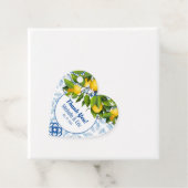 Blauwe en witte Lemon Mediterrane bruiloft Bedankjes Labels (In situ)