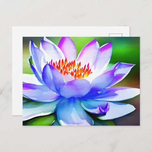 Blauwe en witte lippenstift briefkaart (Voorkant / Achterkant)