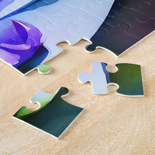 Blauwe en witte lippenstift legpuzzel (Zijkant)