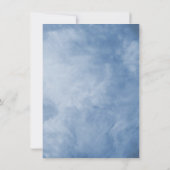 Blauwe en Witte Lucht Wolken Hemelse Bruiloft Kaart (Achterkant)