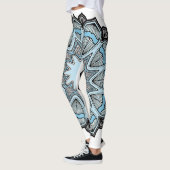 Blauwe en witte Mandala-Leggings Leggings (Links)