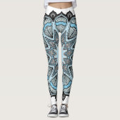 Blauwe en witte Mandala-Leggings Leggings (Voorkant)