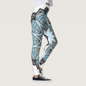 Blauwe en witte Mandala-Leggings Leggings (Rechts)