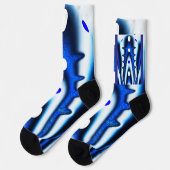 Blauwe en witte manen sokken (Links)