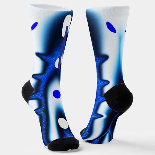 Blauwe en witte manen sokken (Gebogen)