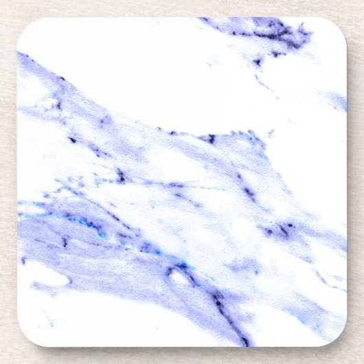 Blauwe en witte marmer bier onderzetter (Voorkant)