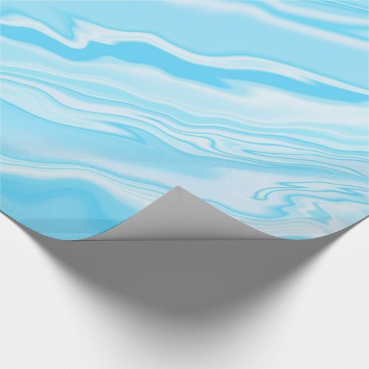 Blauwe en witte marmer cadeaupapier (Hoek)